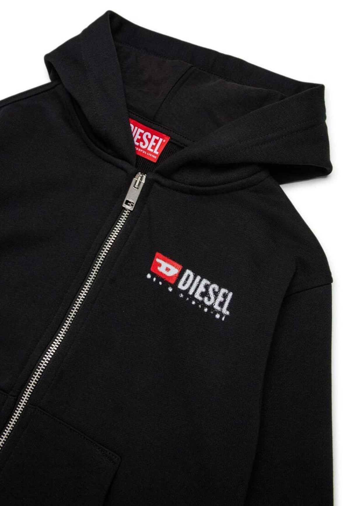 Felpa bambino Diesel kid nera in cotone