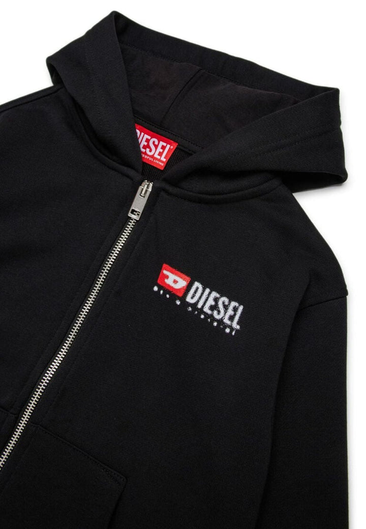 Felpa bambino Diesel kid nera in cotone