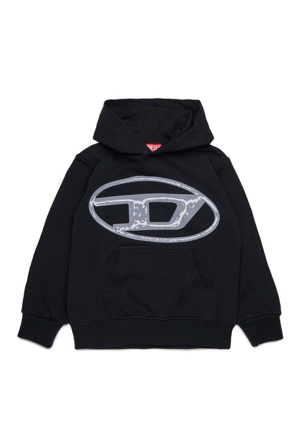 Felpa bambino Diesel kid nera in cotone