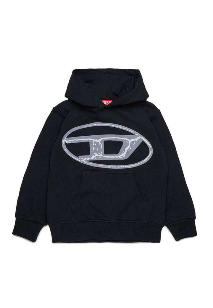 Felpa bambino Diesel kid nera in cotone