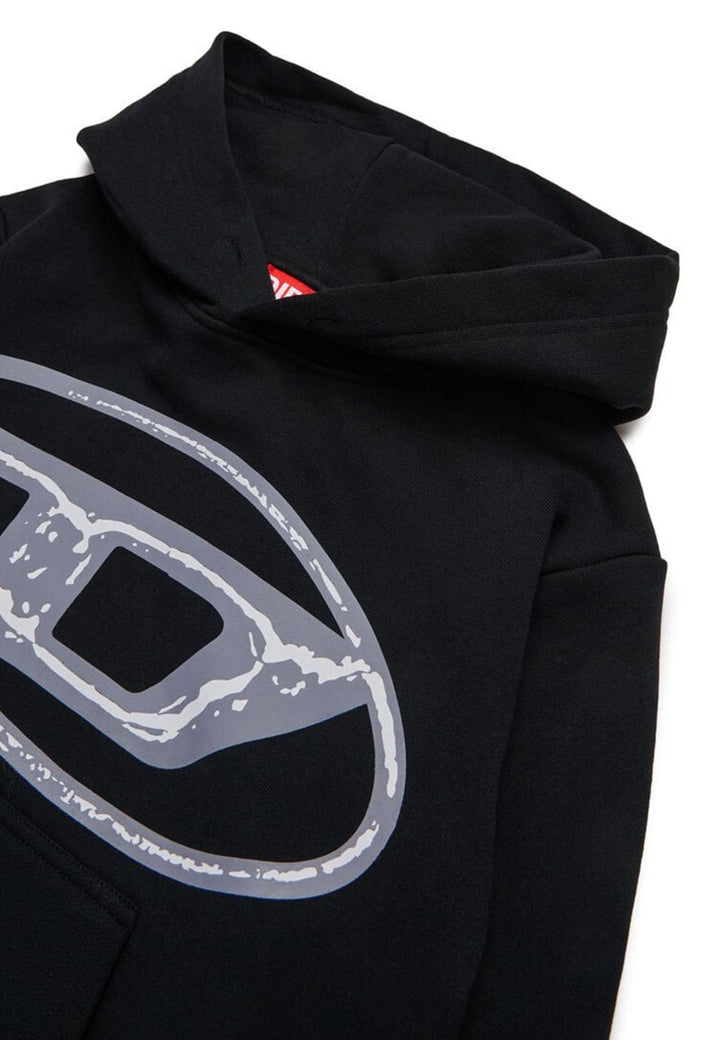 Felpa bambino Diesel kid nera in cotone