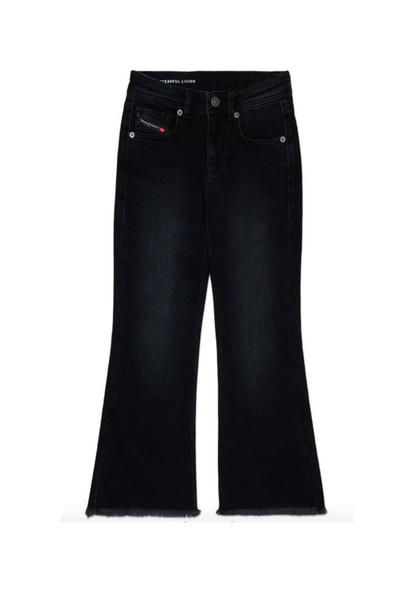 Jeans bootcut bambina Diesel nero in denim