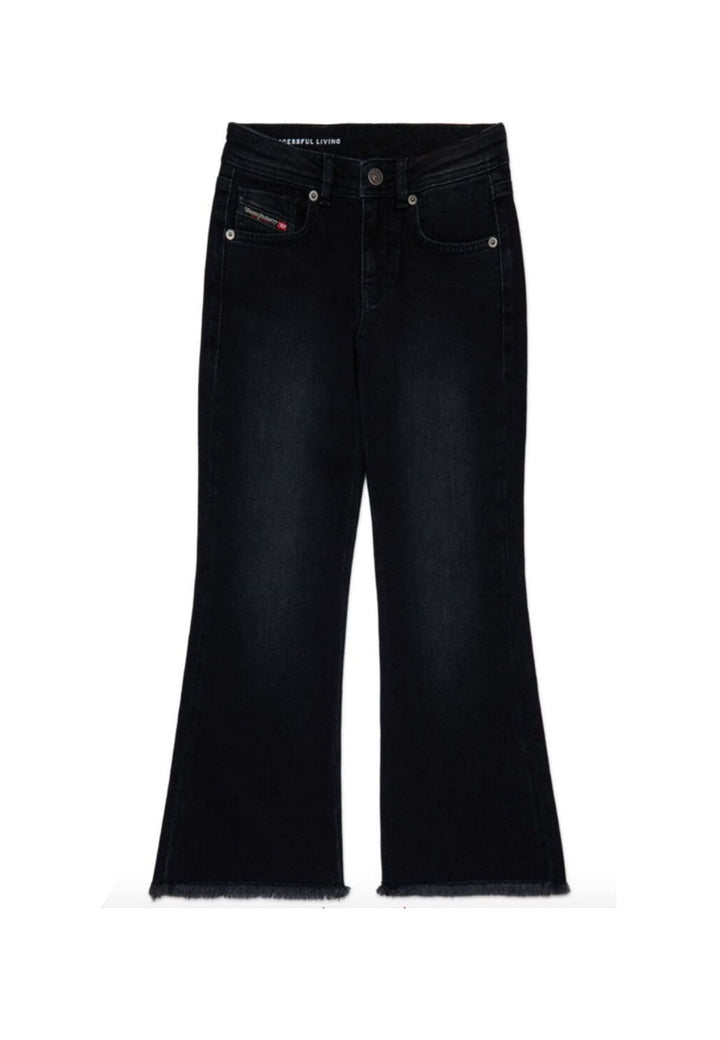 Jeans bootcut bambina Diesel nero in denim