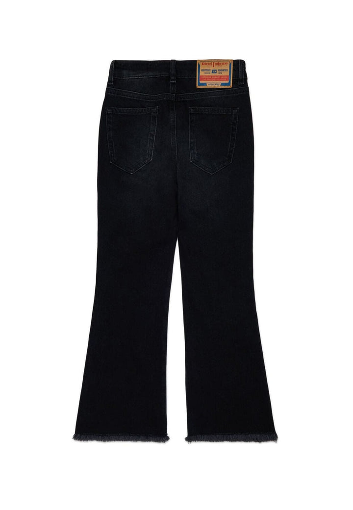 Jeans bootcut bambina Diesel nero in denim