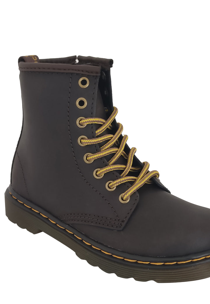 Stivaletto bambino Dr.Martens 1460 Wildhorse lamper marroni in pelle