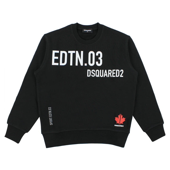 Felpa bambino Dsquared2 nera in cotone