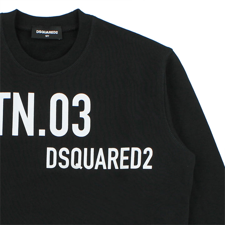 Felpa bambino Dsquared2 nera in cotone