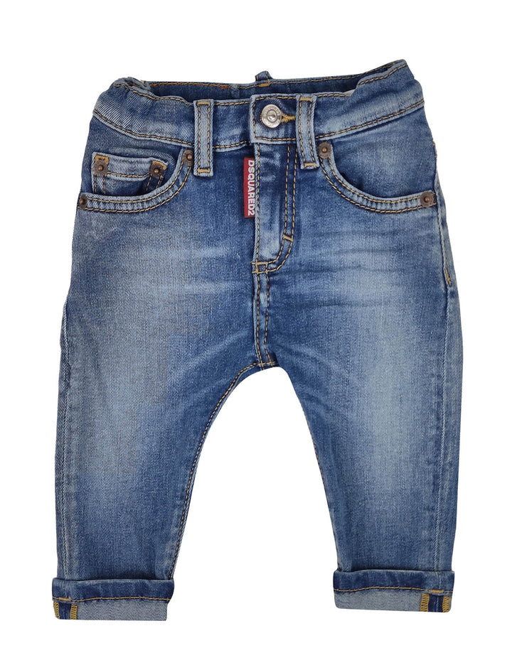 Jeans neonato Dsquared2 in denim di cotone