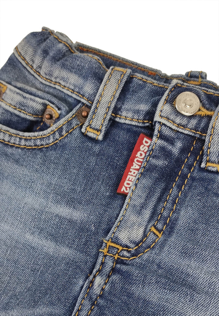 Jeans neonato Dsquared2 in denim di cotone
