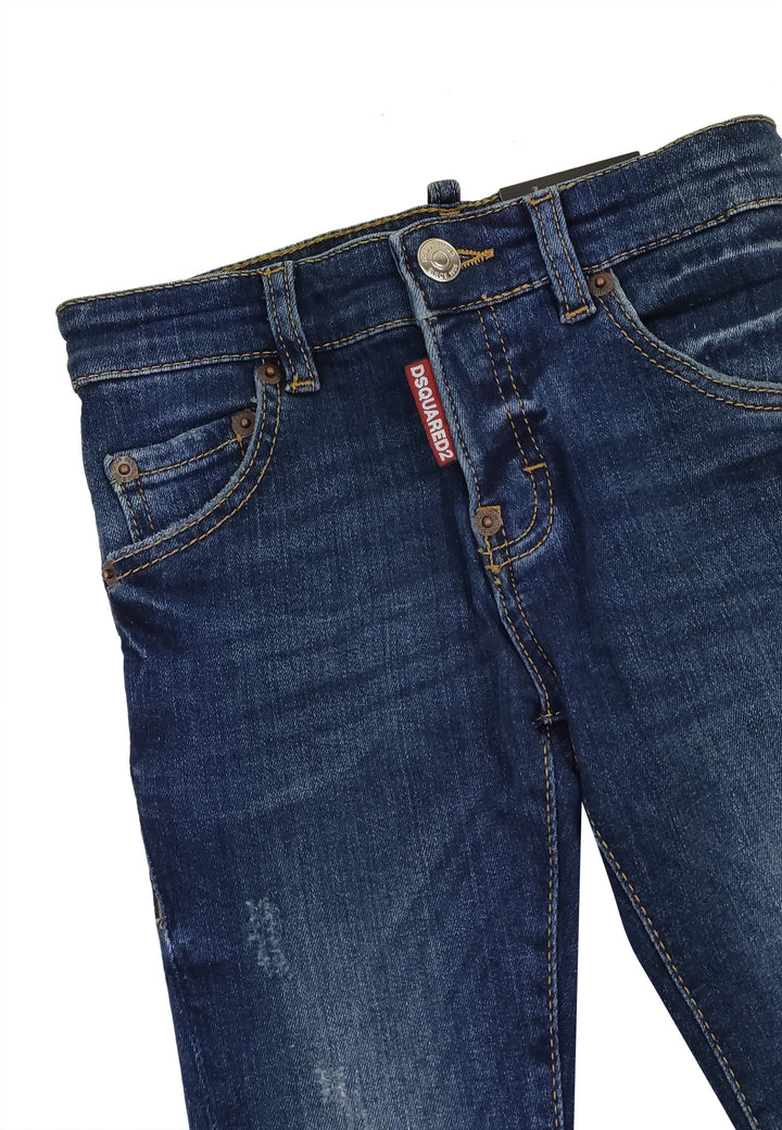 Jeans bambino Dsquared2 blu in denim di cotone