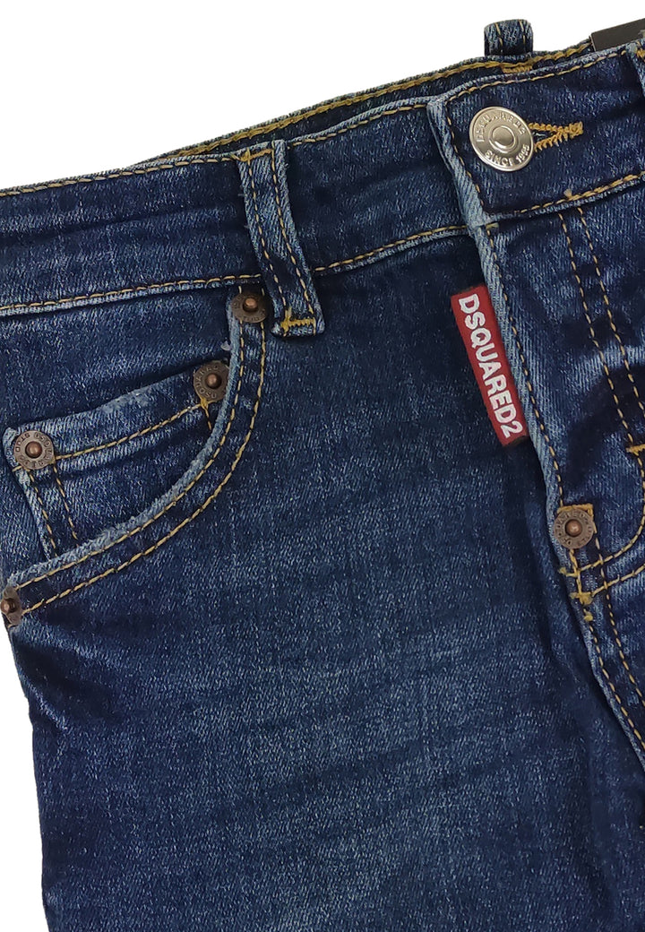 Jeans bambino Dsquared2 blu in denim di cotone
