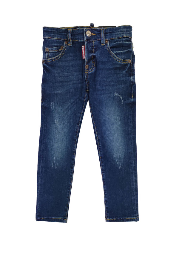 Jeans bambino Dsquared2 blu in denim di cotone