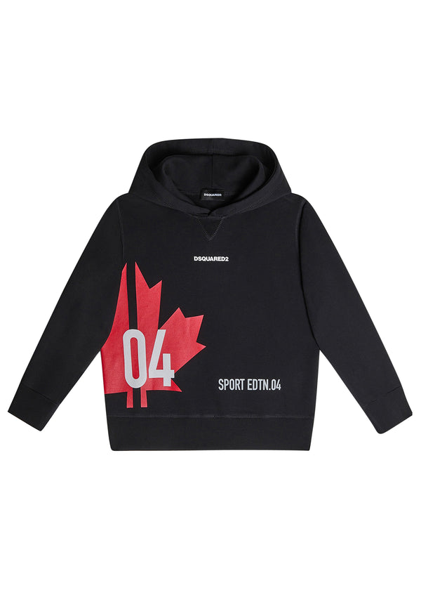 Felpa bambino Dsquared2 nera in cotone