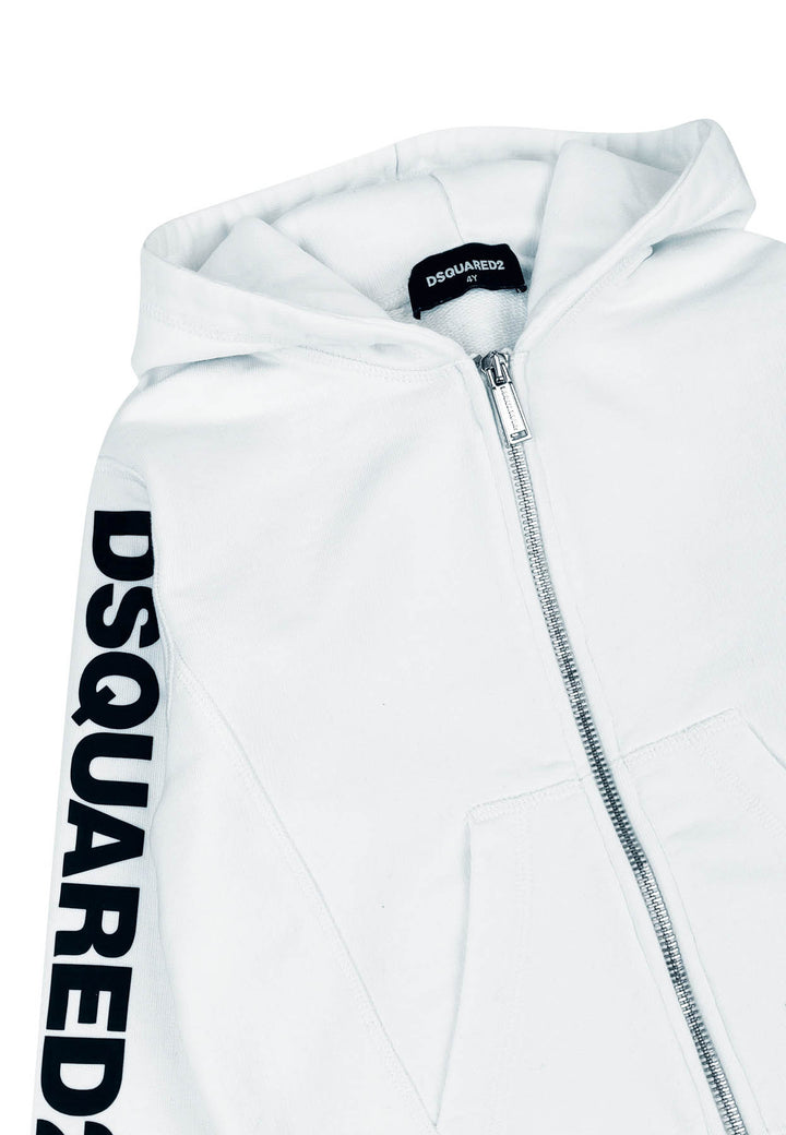 Felpa bambino Dsquared2 bianca in cotone