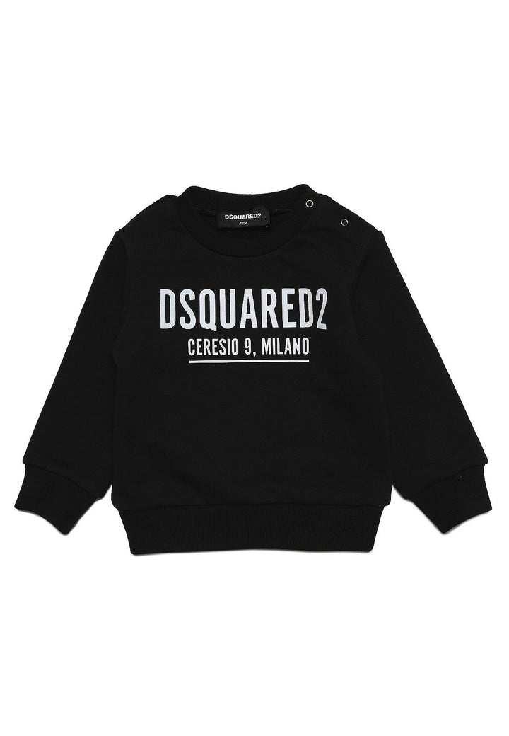 Felpa neonato Dsquared2 nera in cotone