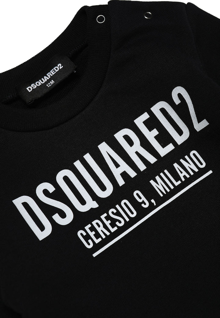 Felpa neonato Dsquared2 nera in cotone