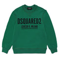 Felpa bambino Dsquared2 verde in cotone | ViaMonte Shop
