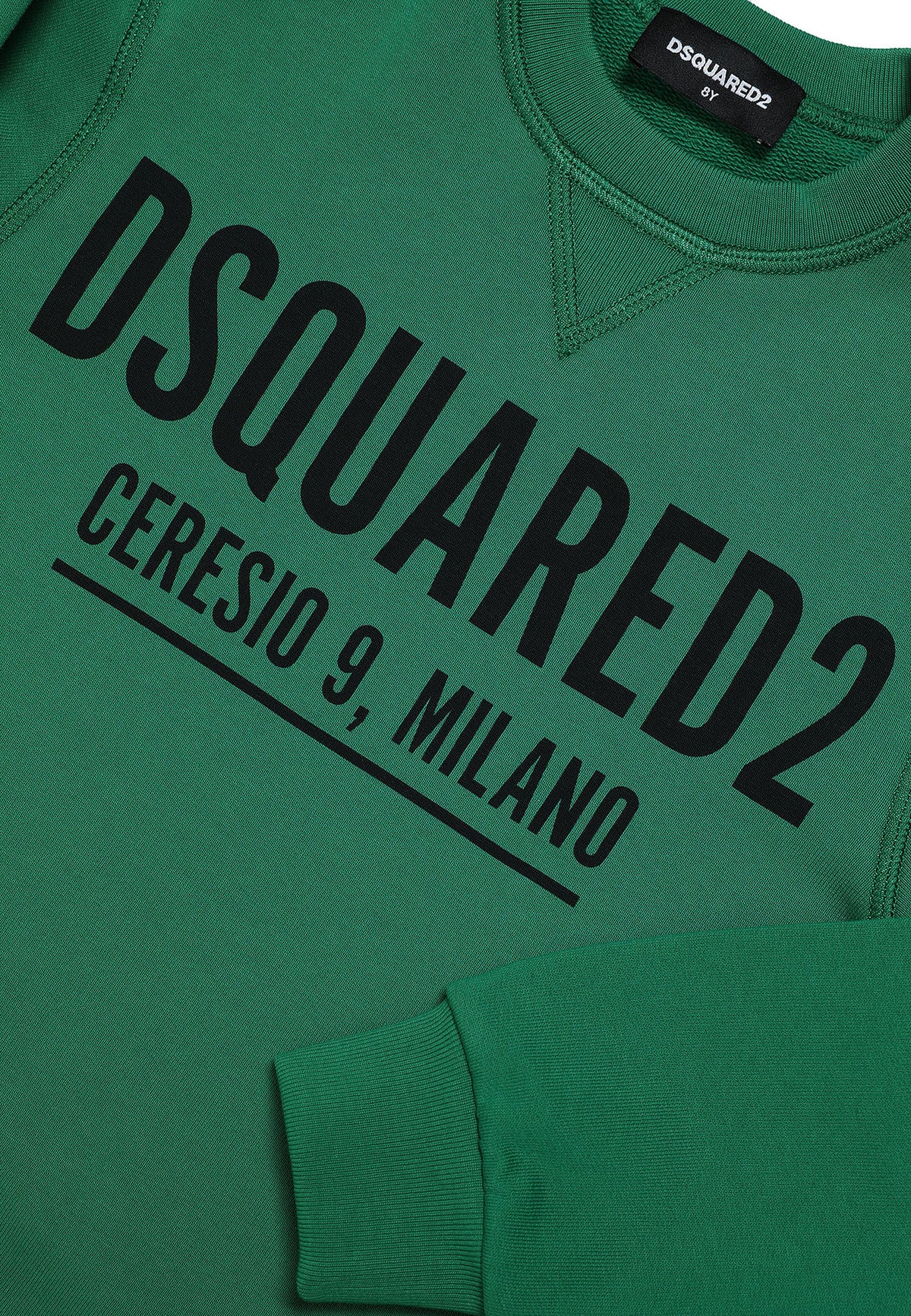 Felpa bambino Dsquared2 verde in cotone | ViaMonte Shop