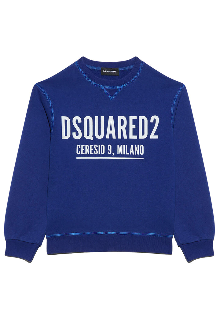 Felpa bambino Dsquared2 bluette in cotone