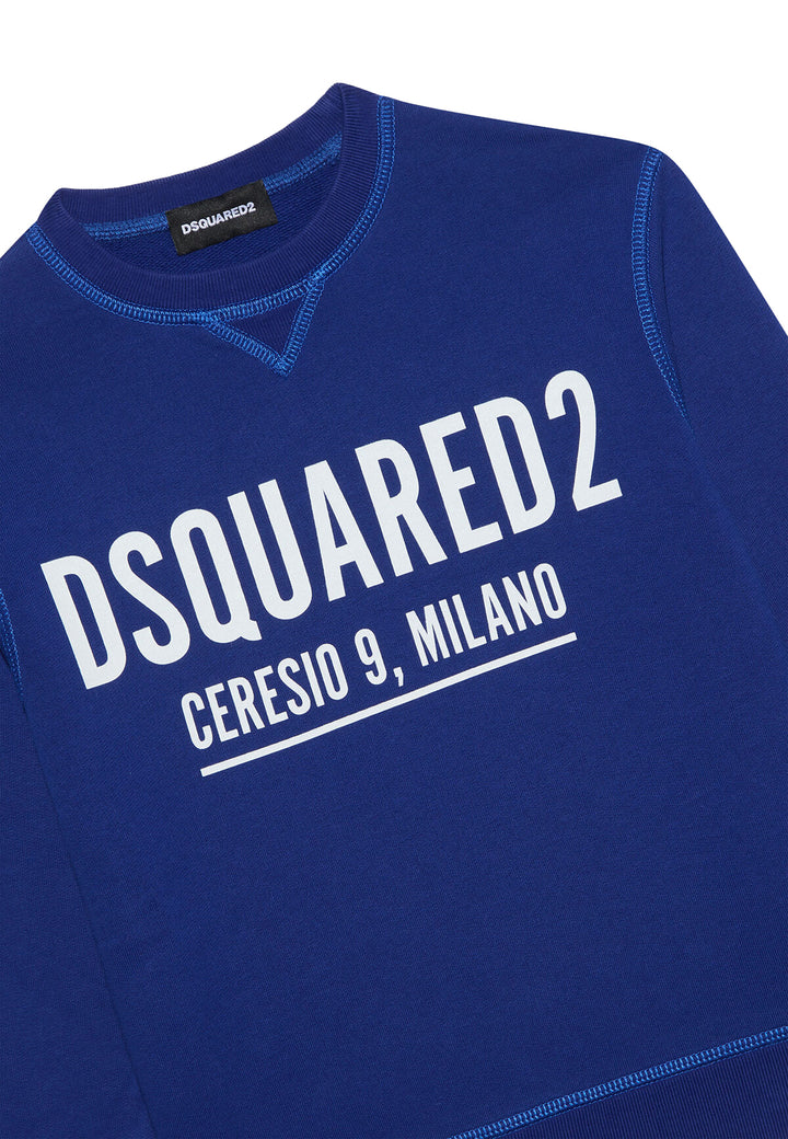 Felpa bambino Dsquared2 bluette in cotone