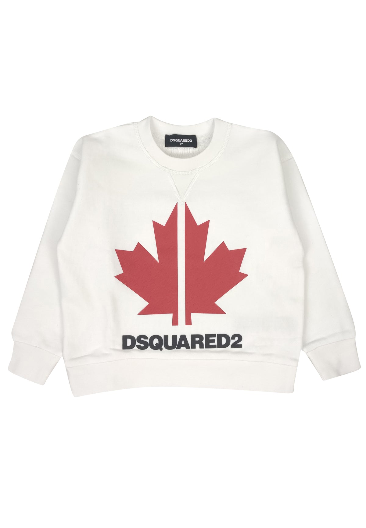 Felpa bambino Dsquared2 bianca in cotone