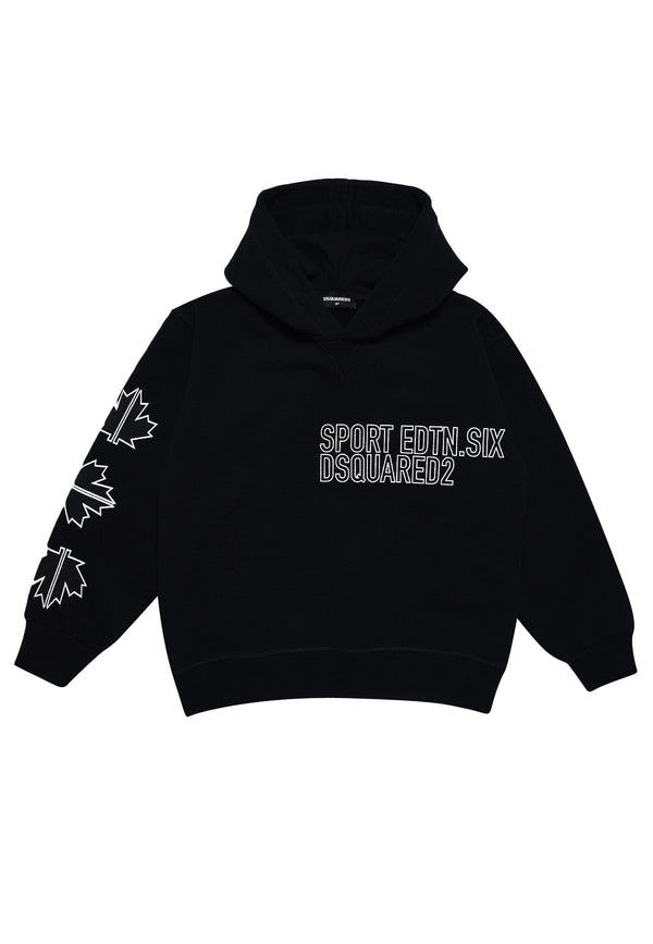 Felpa bambino Dsquared2 nera in cotone