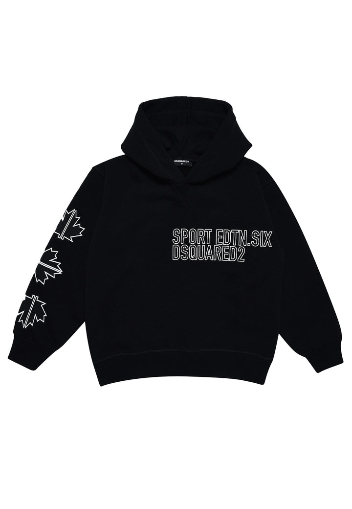 Felpa bambino Dsquared2 nera in cotone