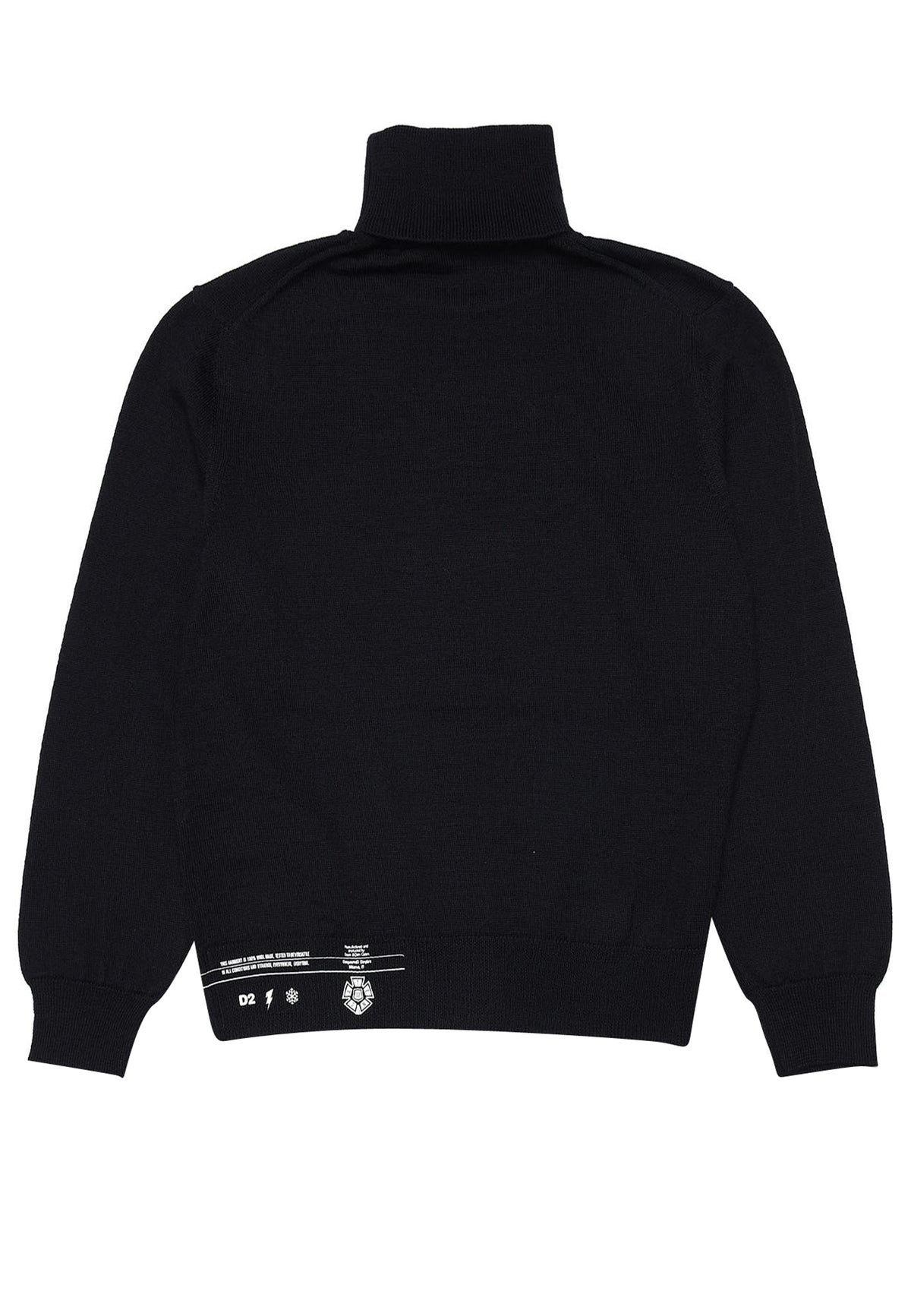 Maglia bambino Dsquared2 nera in misto lana