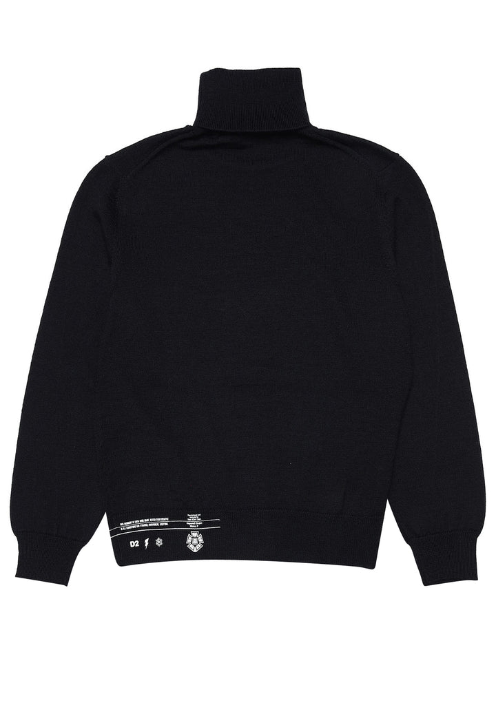 Maglia bambino Dsquared2 nera in misto lana