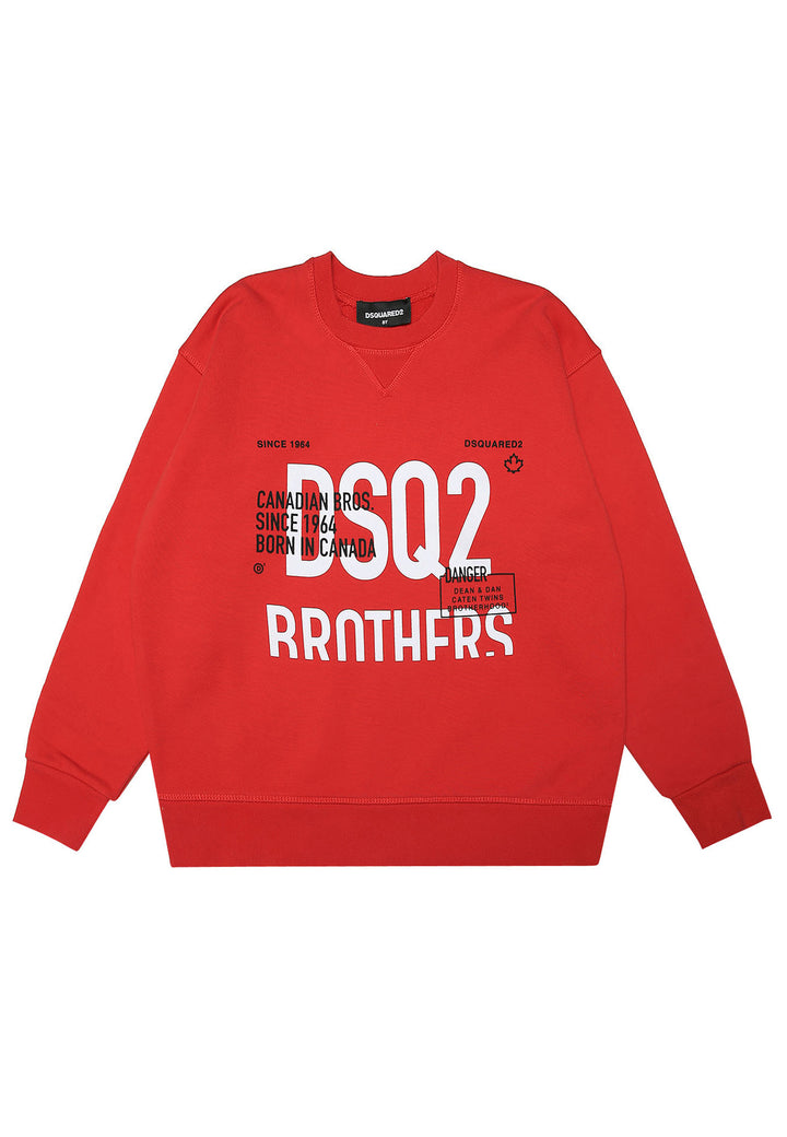Felpa bambino Dsquared2 rossa in cotone