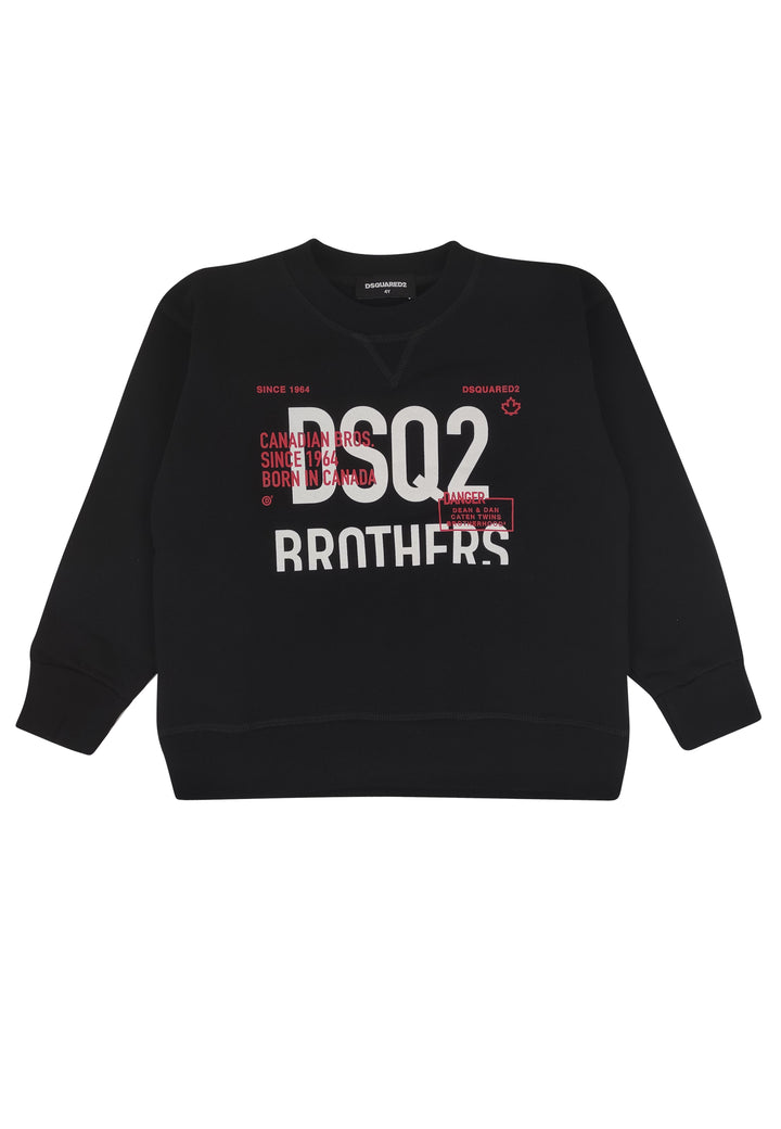 Felpa bambino Dsquared2 nera in cotone