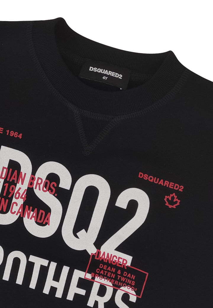 Felpa bambino Dsquared2 nera in cotone
