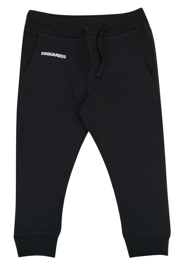Pantalone sportivo bambino Dsquared2 nero in cotone