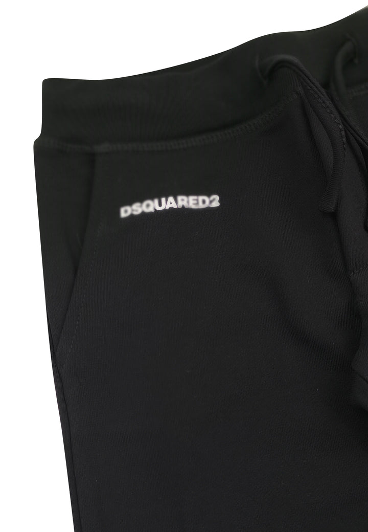 Pantalone sportivo bambino Dsquared2 nero in cotone