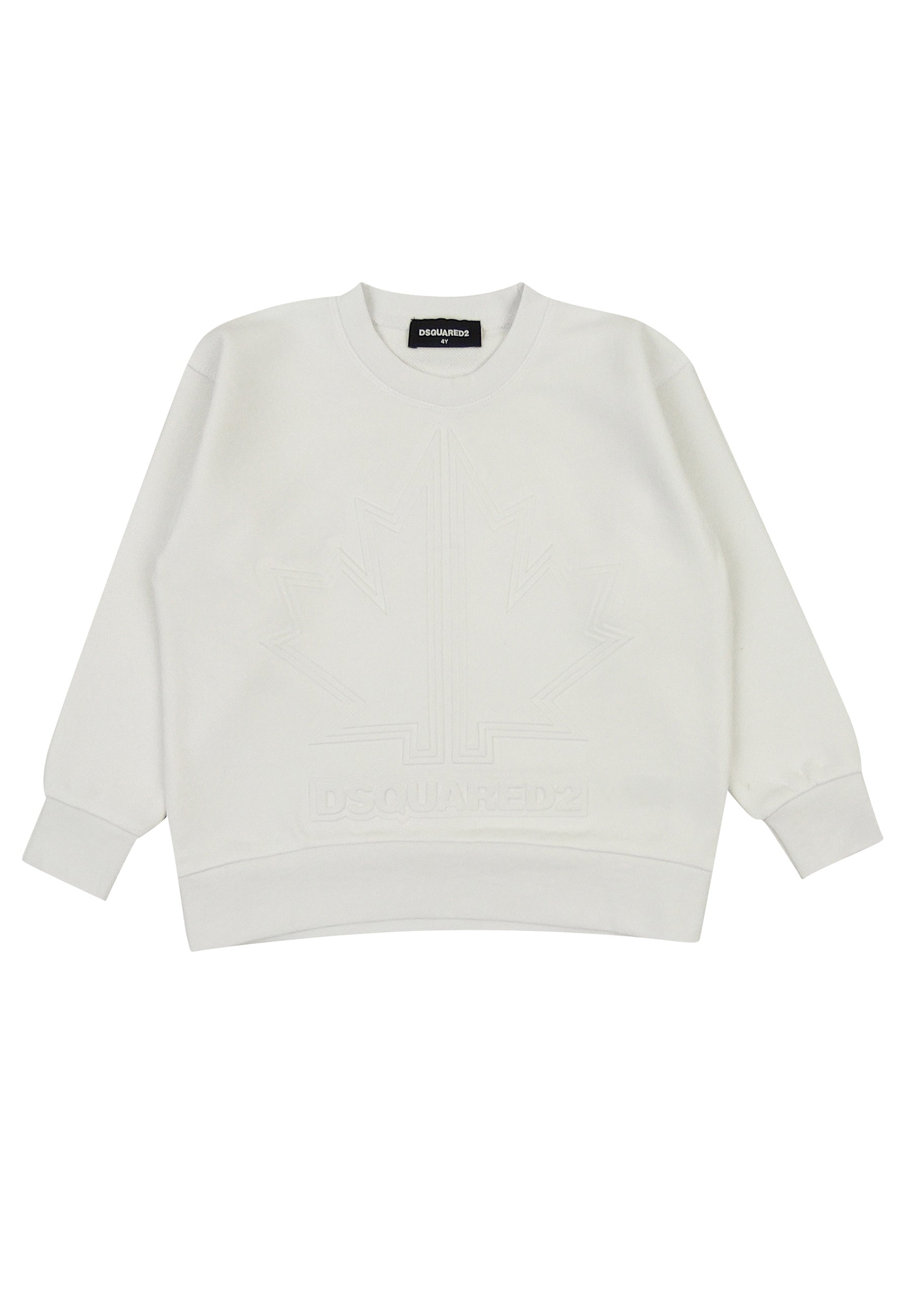 Felpa bambino Dsquared2 bianca in cotone
