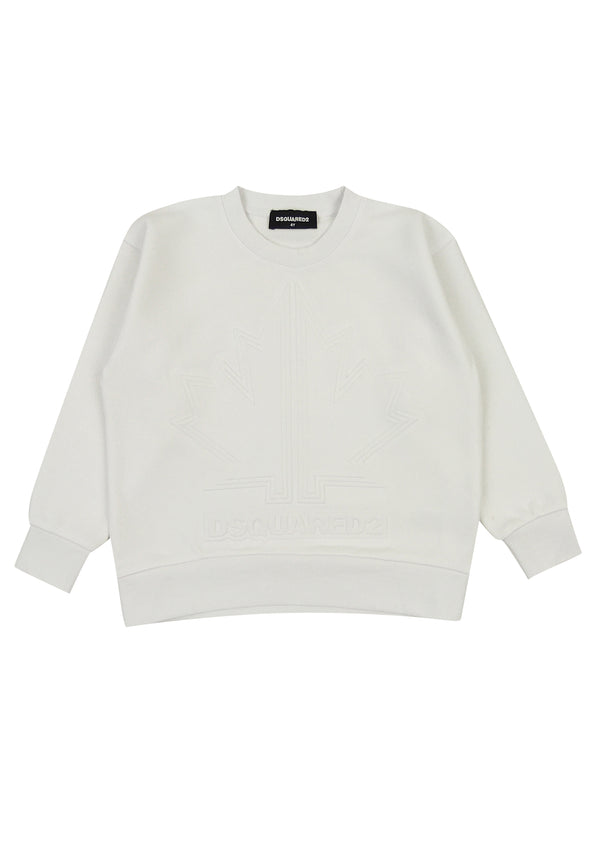 Felpa bambino Dsquared2 bianca in cotone