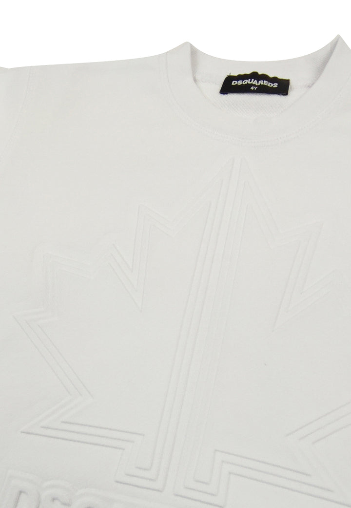 Felpa bambino Dsquared2 bianca in cotone