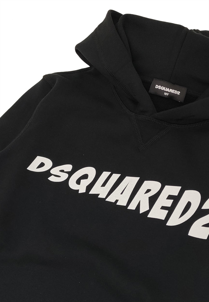 Felpa bambino Dsquared2 nera in cotone