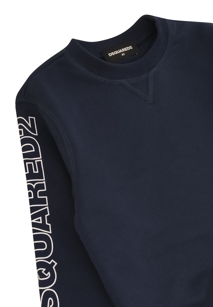 Felpa bambino Dsquared2 blu in cotone