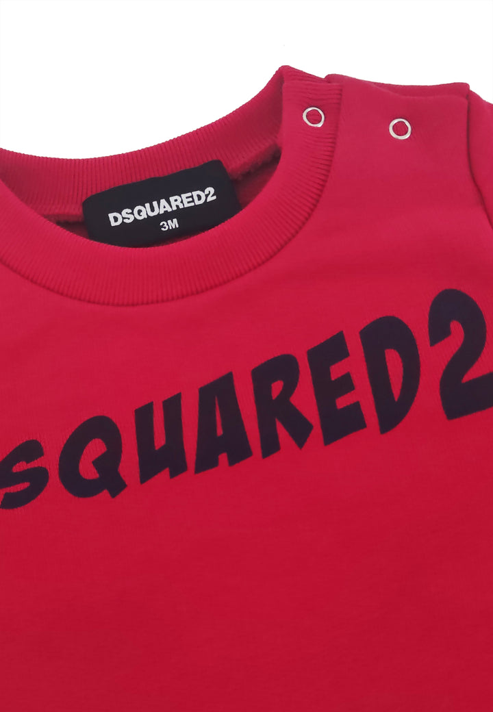 Felpa bambino Dsquared2 rossa in cotone