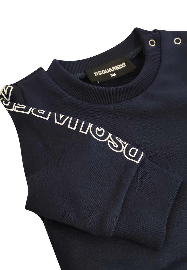Felpa bambino Dsquared2 blu in cotone