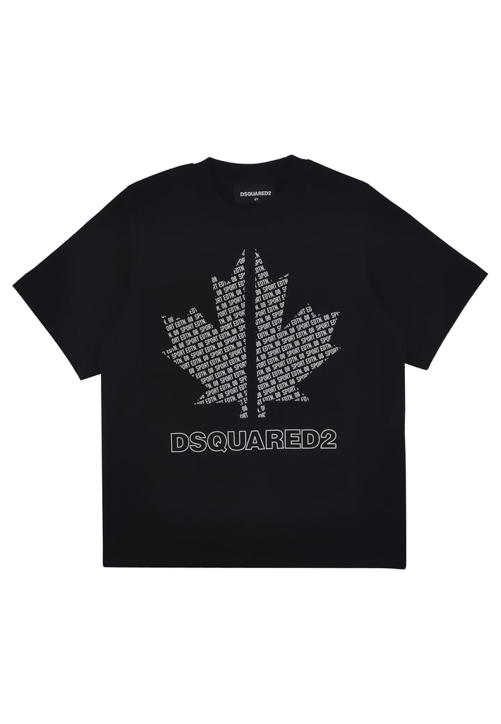 T-shirt bambino Dsquared2 nera in cotone