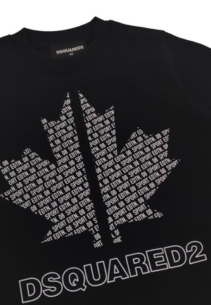 T-shirt bambino Dsquared2 nera in cotone