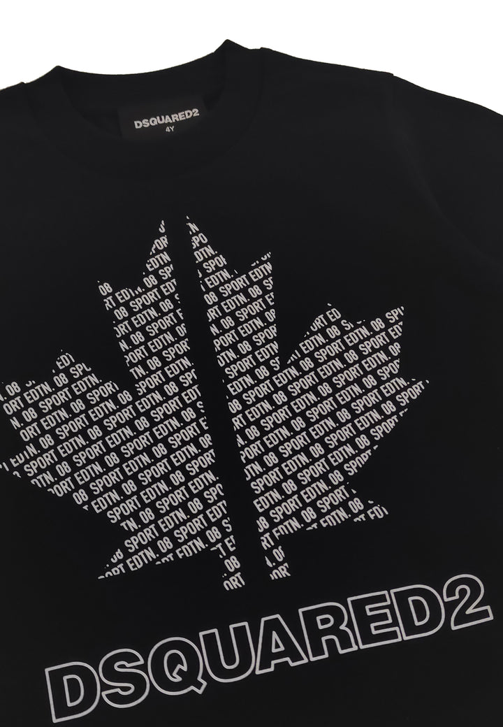 T-shirt bambino Dsquared2 nera in cotone