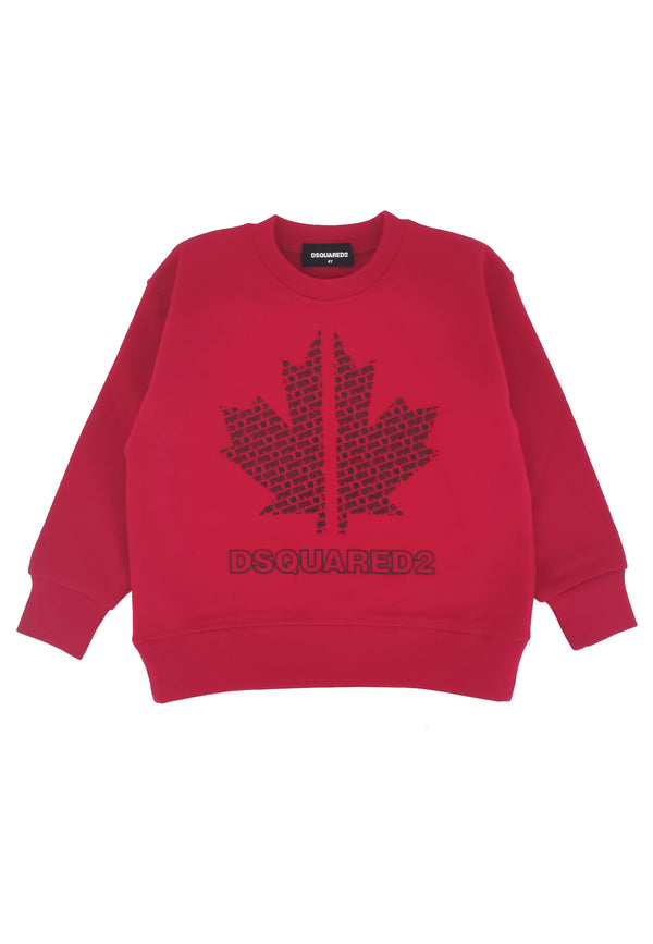 Felpa bambino Dsquared2 rossa in cotone