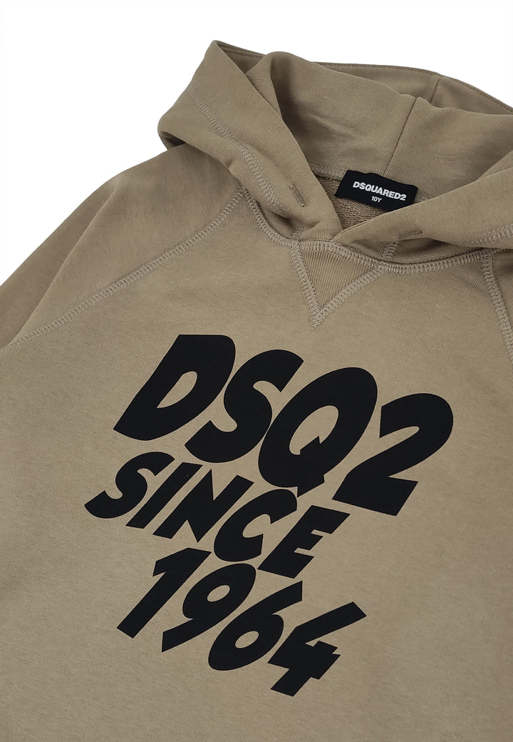 Felpa bambino Dsquared2 marrone in cotone