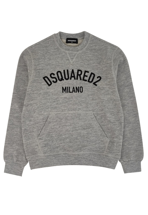 Felpa bambino Dsquared2 grigia in cotone