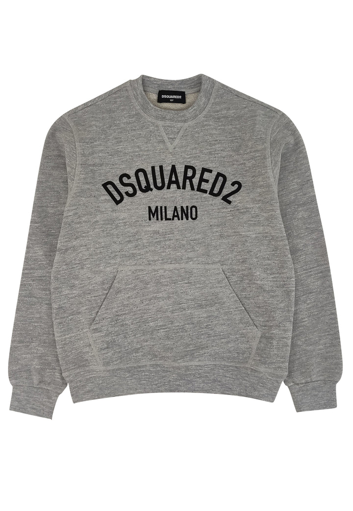 Felpa bambino Dsquared2 grigia in cotone