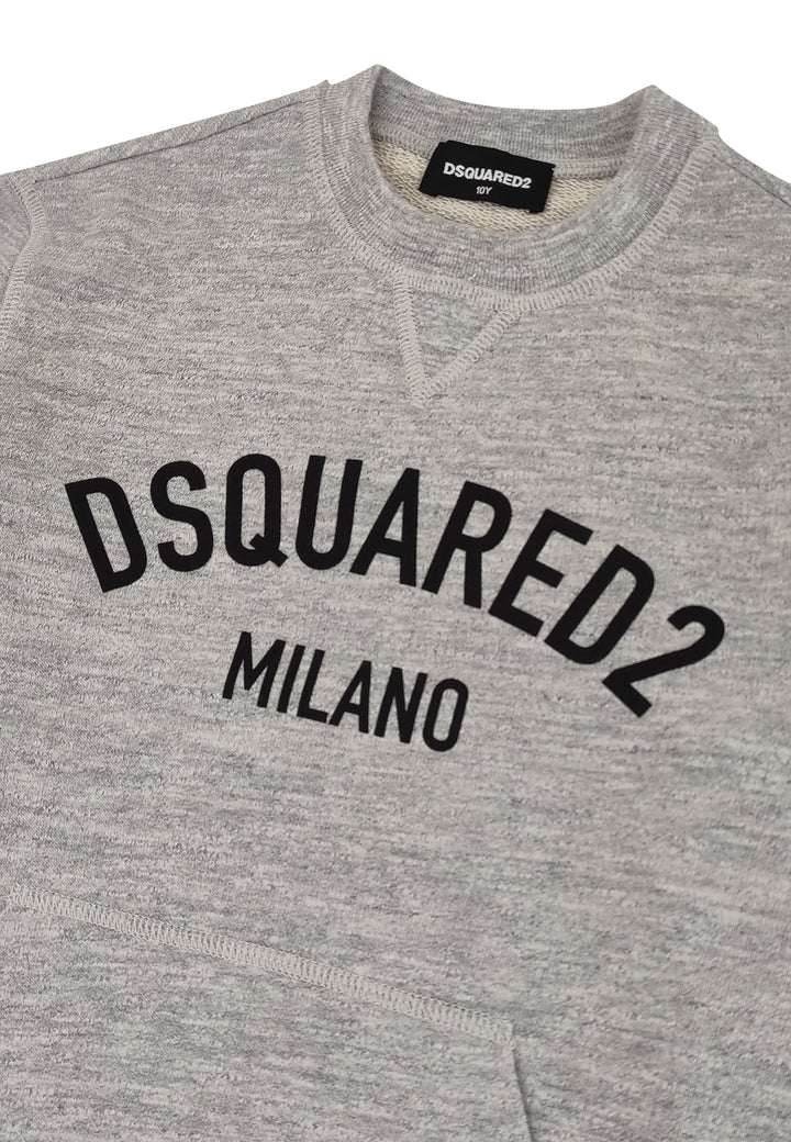 Felpa bambino Dsquared2 grigia in cotone