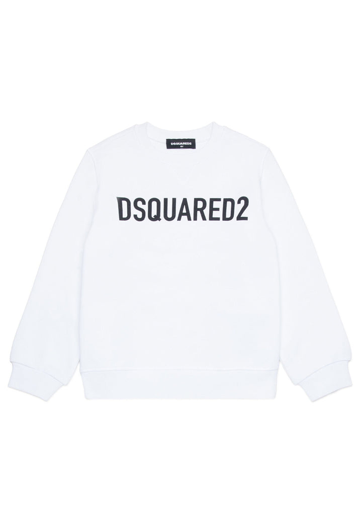 Felpa bambino Dsquared2 bianca in cotone